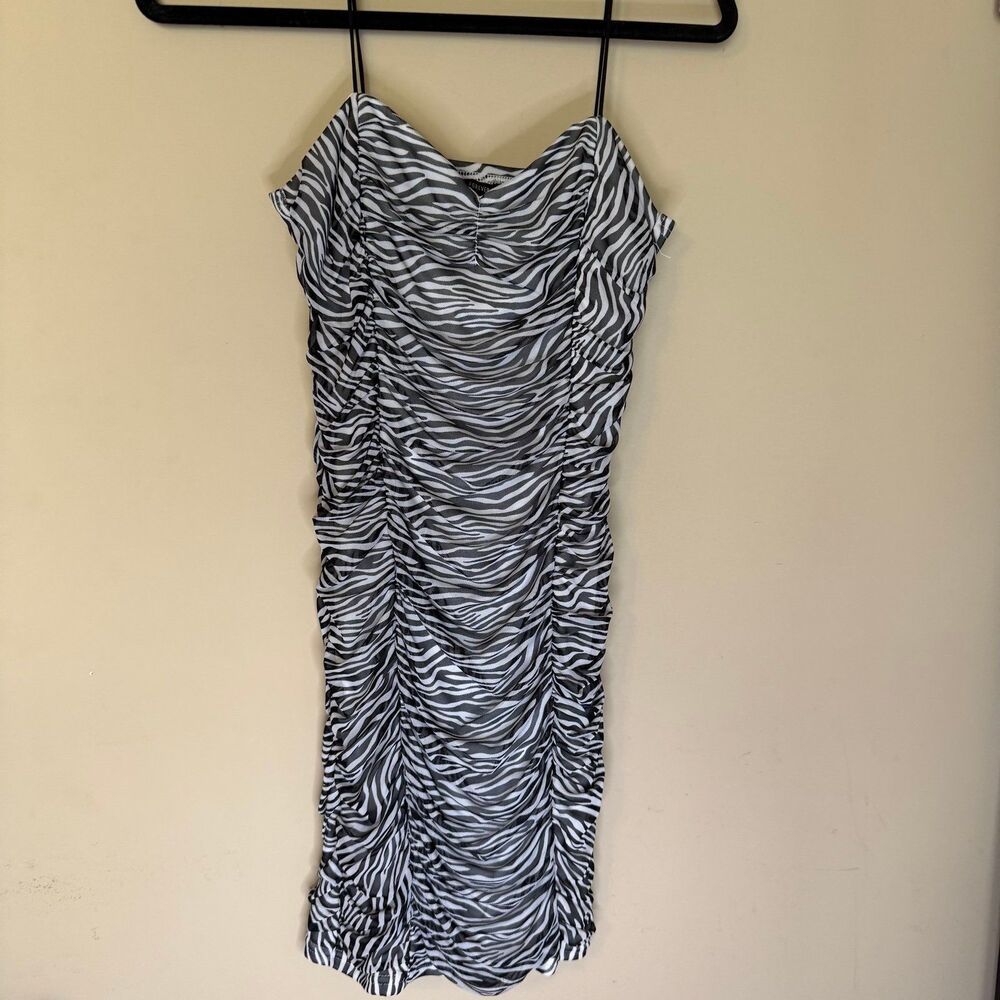 Medium zebra print mini dress black and white